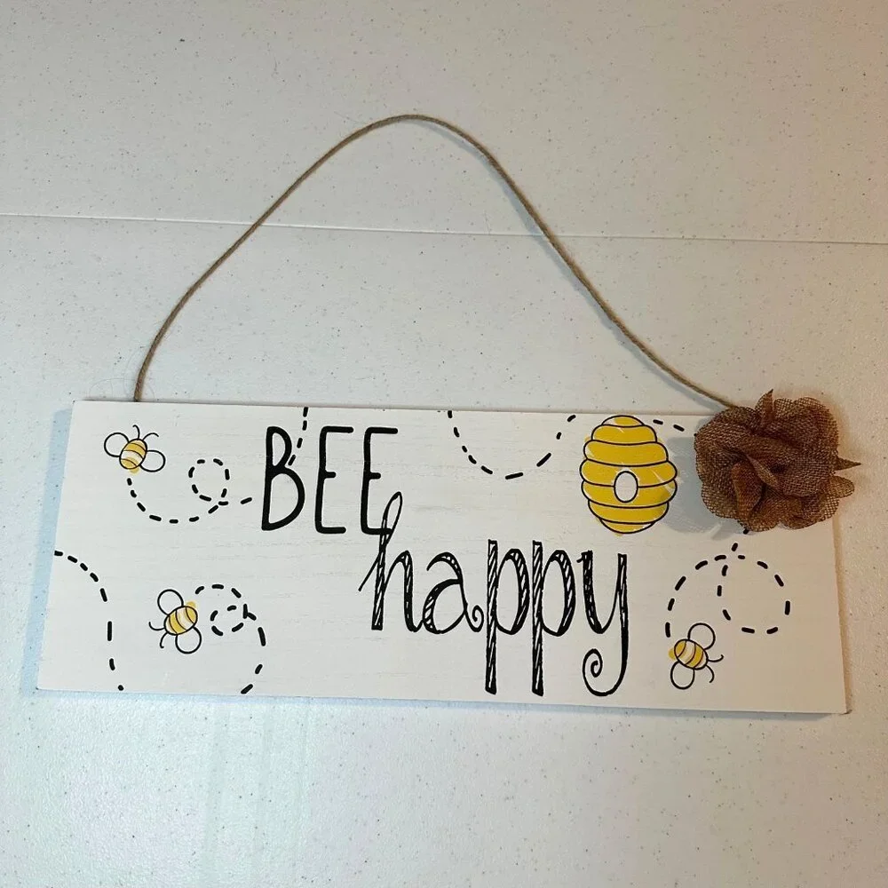 Bee Happy sign home farmhouse decoration Valentines Day Bee lover Valentine